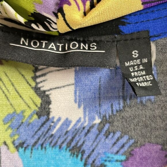 Notations Ladies Dress Top, Size Small, Black Multicolor, Size Small - Picture 6 of 9
